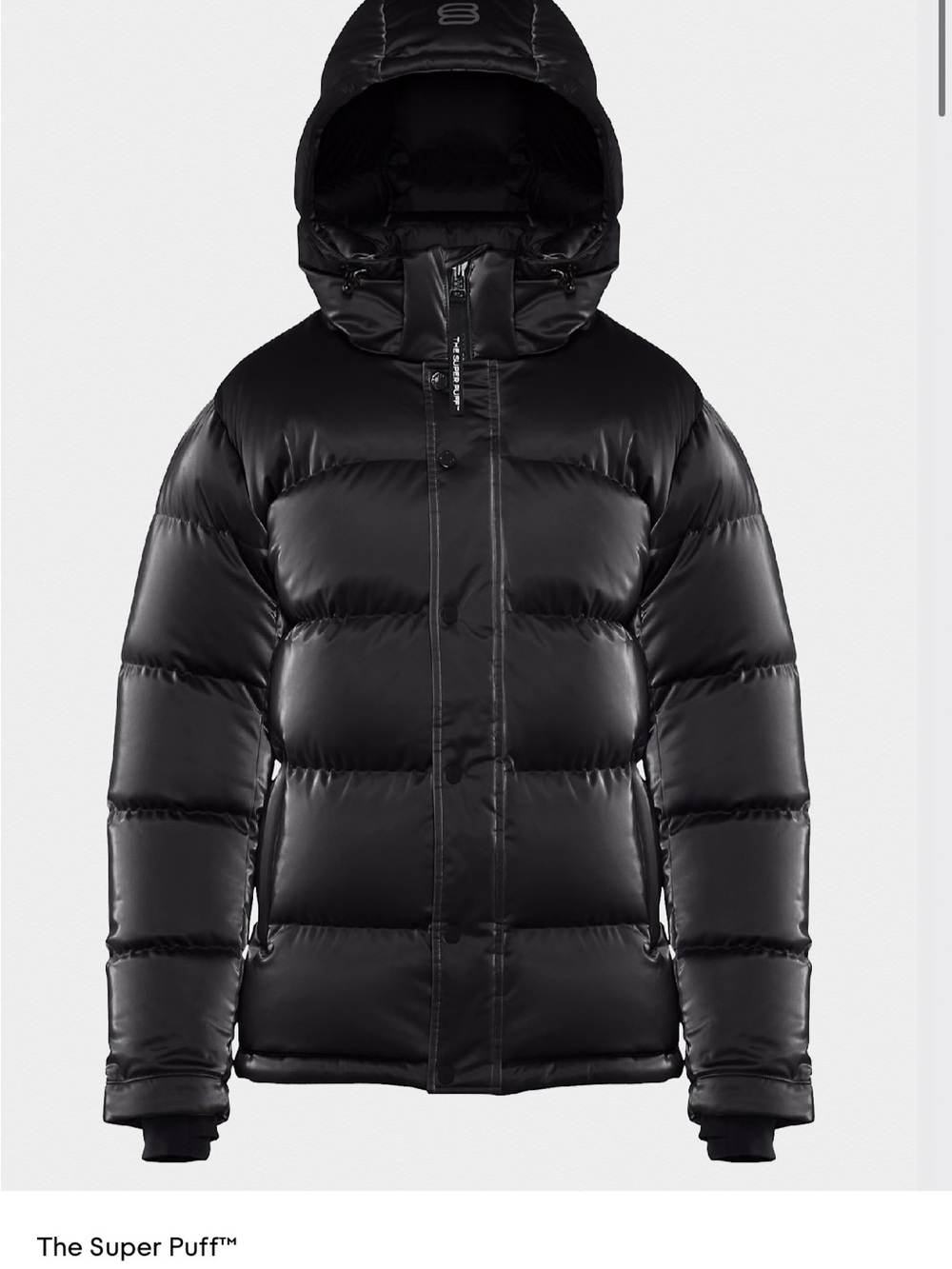 Aritzia Shiny Black Original SuperPuff NWT - Picture 4 of 4